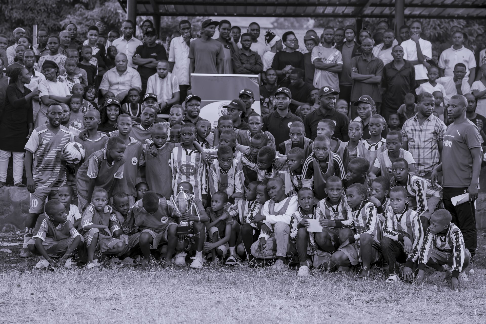 Community gathering at a JEF sports tournament in Rwanda